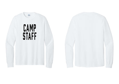 NYC Factory Camp Staff Cotton Long Sleeve T-Shirt (Classic) - Front Only - White