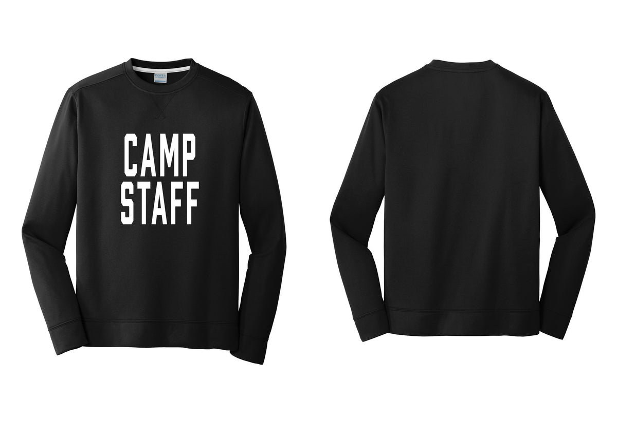 NYC Factory Camp Staff Performance Fleece Crewneck Sweatshirt (Classic) - Front Only - Black