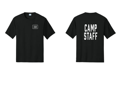 NYC Factory Custom Logo Camp Staff Performance T-Shirt (Classic) - Your Logo + Back - Black