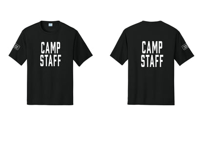 NYC Factory Custom Logo Camp Staff Performance T-Shirt (Classic) - Front + Back + Your Logo Sleeve - Black