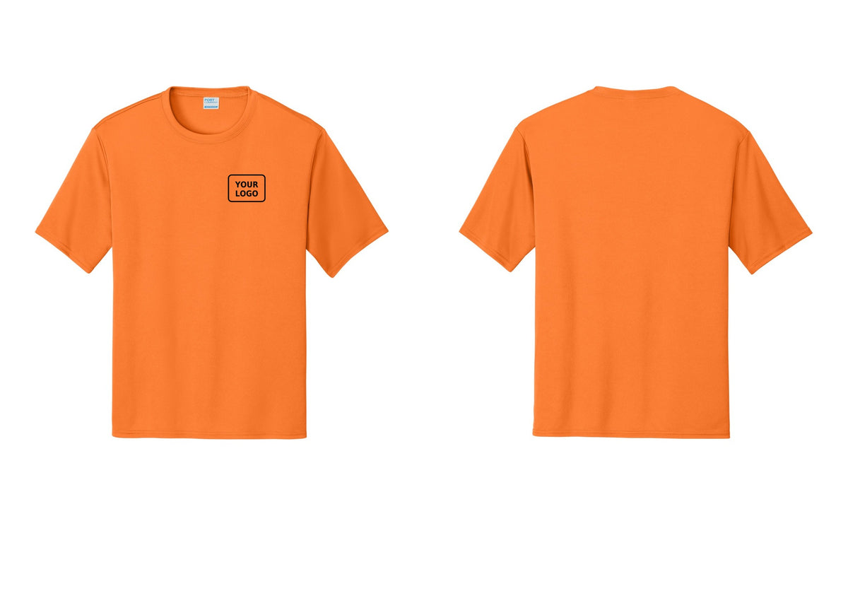NYC Factory Custom Logo Camp Staff Performance T-Shirt (Classic) - Your Logo Only - Neon Orange