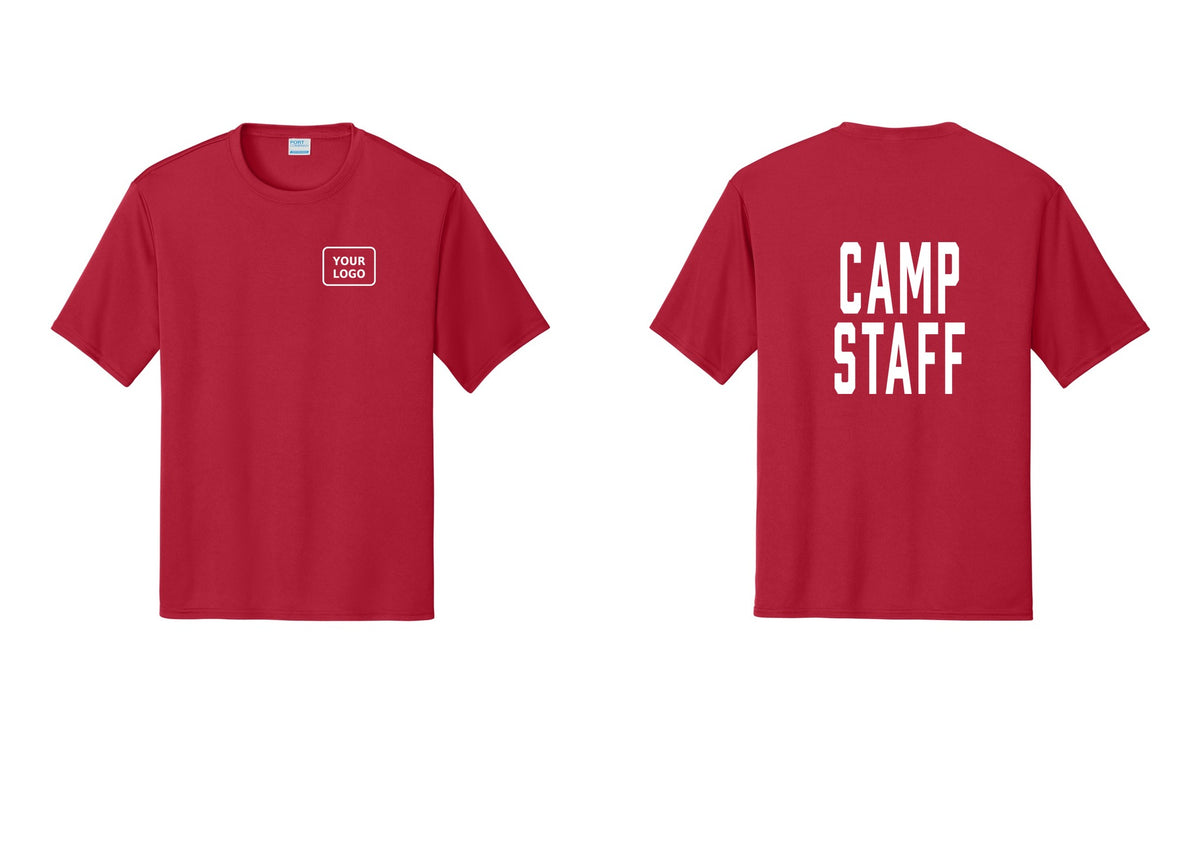 NYC Factory Custom Logo Camp Staff Performance T-Shirt (Classic) - Your Logo + Back - Red