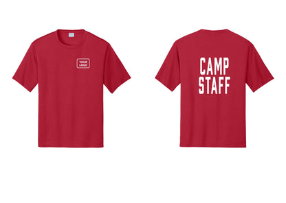 NYC Factory Custom Logo Camp Staff Performance T-Shirt (Classic) - Your Logo + Back - Red