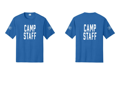 NYC Factory Custom Logo Camp Staff Performance T-Shirt (Classic) - Front + Back + Your Logo Sleeves - Royal