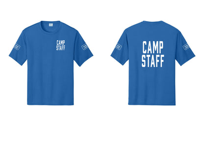 NYC Factory Custom Logo Camp Staff Performance T-Shirt (Classic) - Chest + Back + Your Logo Sleeves - Royal