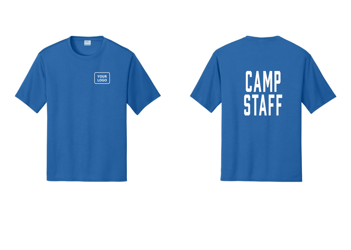 NYC Factory Custom Logo Camp Staff Performance T-Shirt (Classic) - Your Logo + Back - Royal