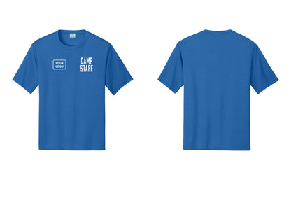 NYC Factory Custom Logo Camp Staff Performance T-Shirt (Classic) - CAMP STAFF + Your Logo - Royal