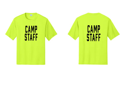 NYC Factory Camp Staff Performance T-Shirt (Classic) - Front + Back - Neon Yellow