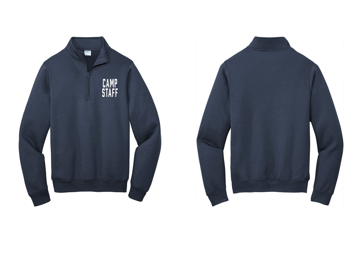 NYC Factory Camp Staff Cotton Fleece 1/4-Zip Pullover Sweatshirt (Classic) - Chest Only - Navy