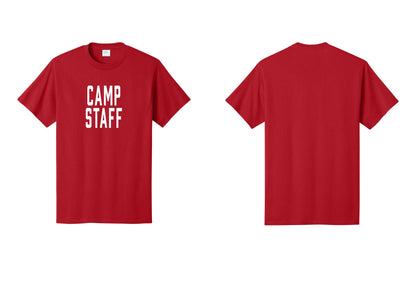 NYC Factory Camp Staff T-Shirt, Condensed Lettering - Front Only - Red