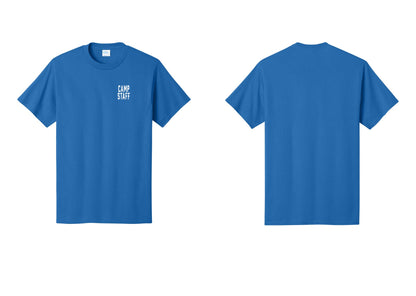NYC Factory Camp Staff T-Shirt, Condensed Lettering - Chest Only - Royal