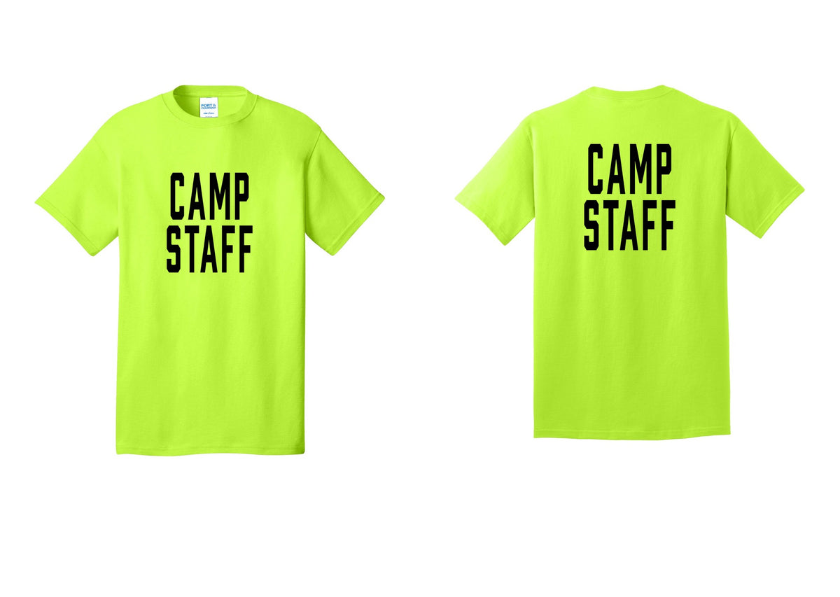 NYC Factory Unisex Camp Staff Classic T-Shirt - Front + Back - Safety Green