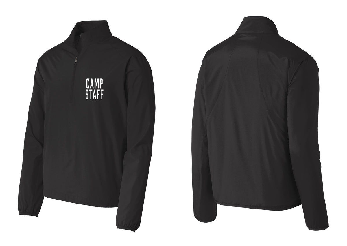 NYC Factory Camp Staff Windbreaker 1/2-Zip Pullover (Classic) - Chest Only - Black