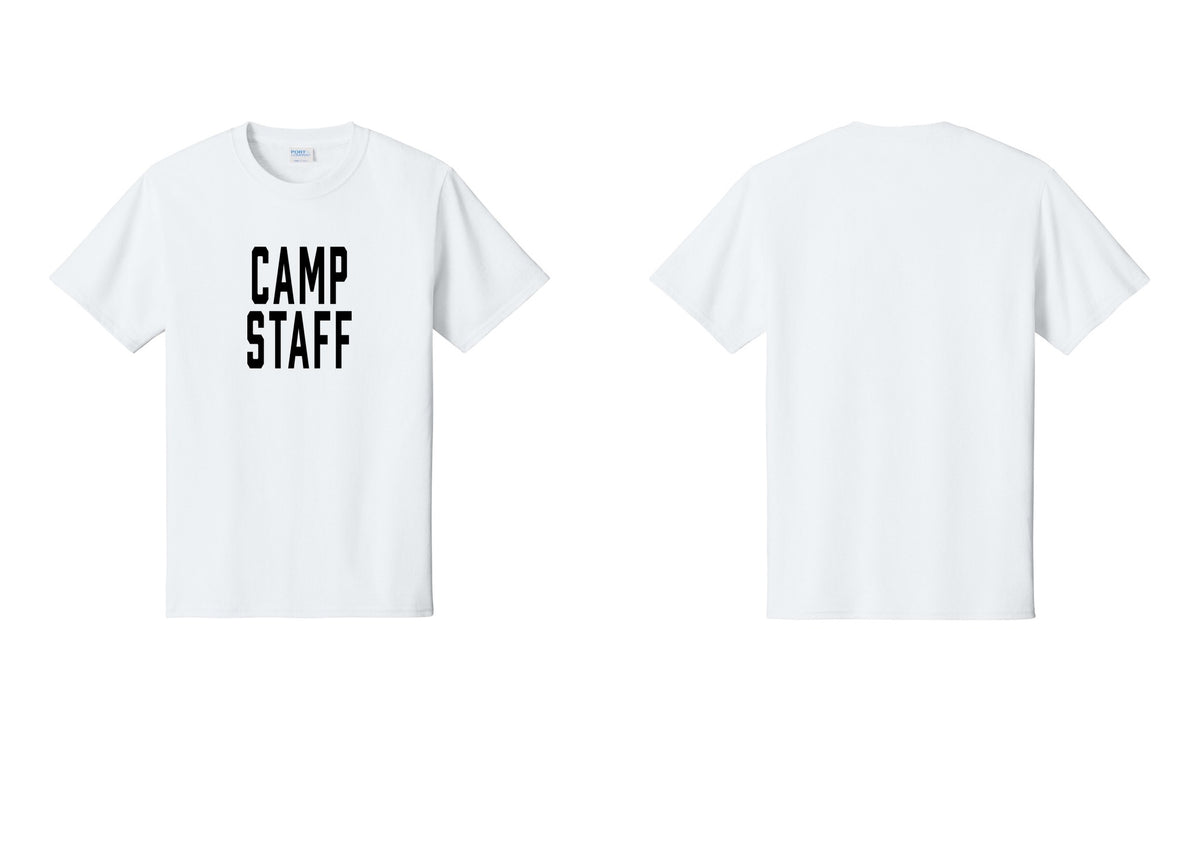 NYC Factory Camp Staff T-Shirt, Condensed Lettering - Front Only - White
