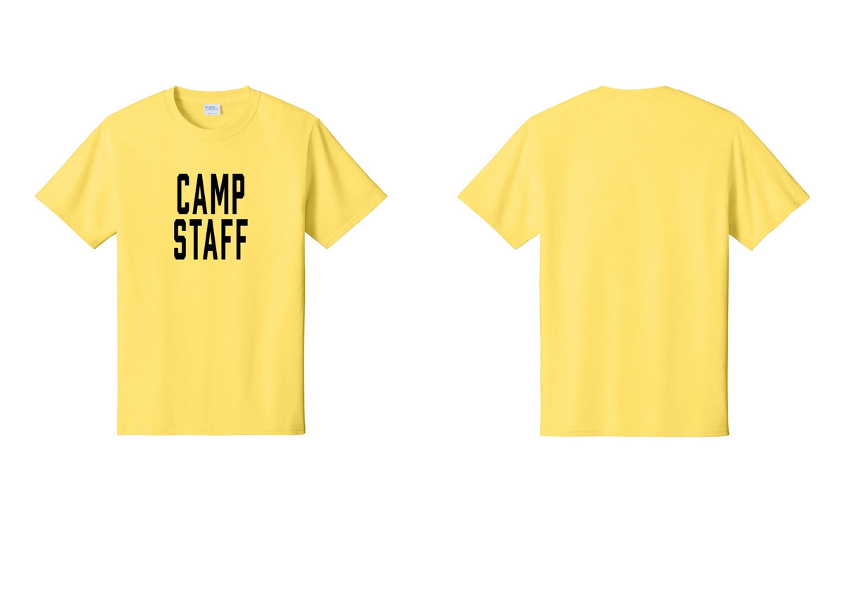 NYC Factory Camp Staff T-Shirt, Condensed Lettering - Front Only - Yellow