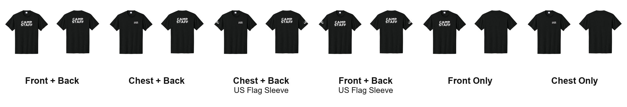 CAMP STAFF t-shirt print layouts