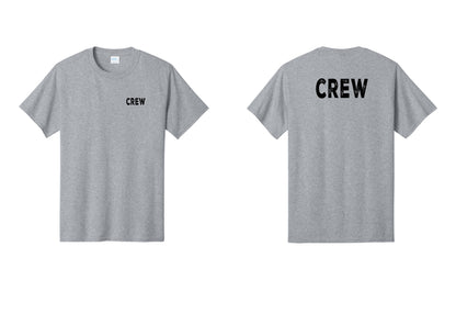 NYC Factory Crew T-Shirt, Rustic Lettering - Chest + Back - Athletic Heather