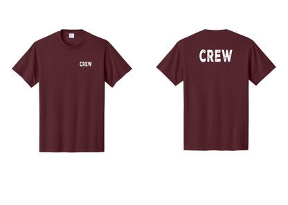 NYC Factory Crew T-Shirt, Rustic Lettering - Chest + Back - Athletic Maroon