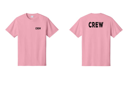 NYC Factory Crew T-Shirt, Rustic Lettering - Chest + Back - Candy Pink