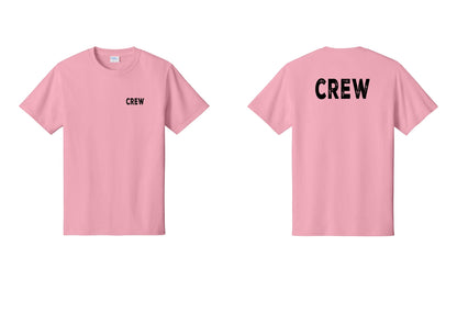 NYC Factory Crew T-Shirt for Event Staff & Production Teams (Rustic) - Chest + Back - Candy Pink