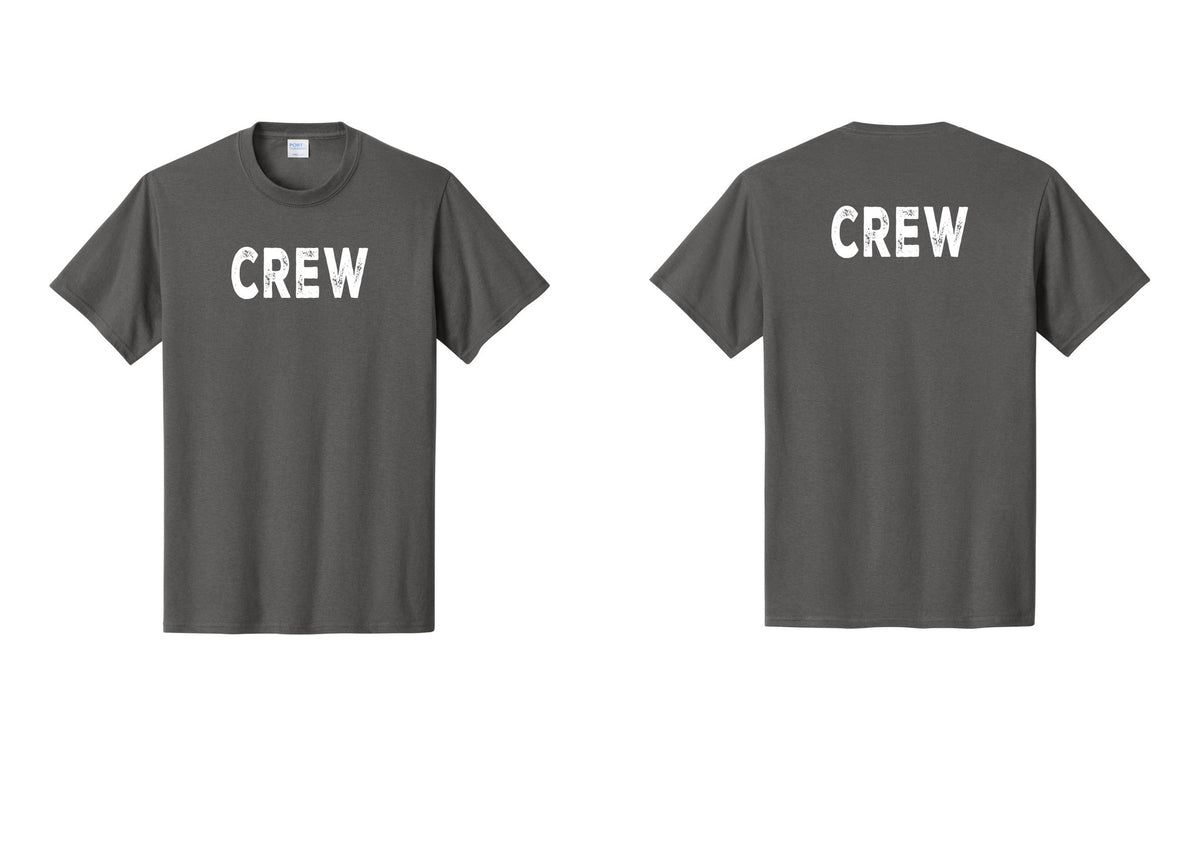 NYC Factory Crew T-Shirt, Rustic Lettering - Front + Back - Charcoal