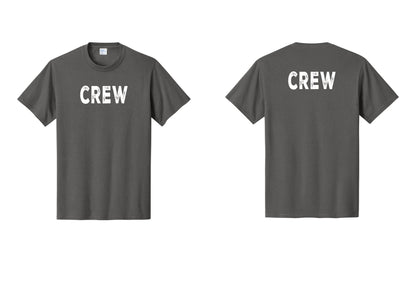 NYC Factory Crew T-Shirt, Rustic Lettering - Front + Back - Charcoal