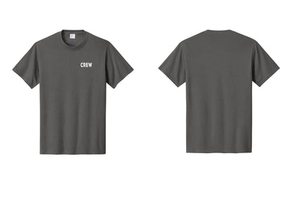 NYC Factory Crew T-Shirt for Event Staff & Production Teams (Rustic) - Chest Only - Charcoal