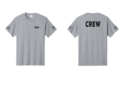 NYC Factory Custom Work Crew Uniform Tee with Your Logo (Rustic) - Chest + Back + Your Logo Sleeves - Athletic Heather