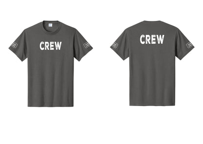 NYC Factory Custom Work Crew Uniform Tee with Your Logo (Rustic) - Front + Back + Your Logo Sleeves - Charcoal