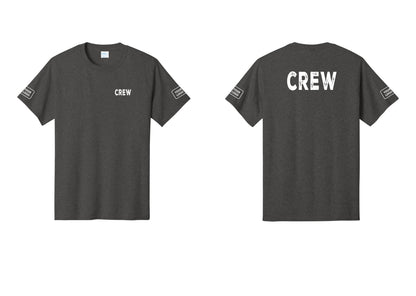NYC Factory Custom Work Crew Uniform Tee with Your Logo (Rustic) - Chest + Back + Your Logo Sleeves - Dark Heather Grey