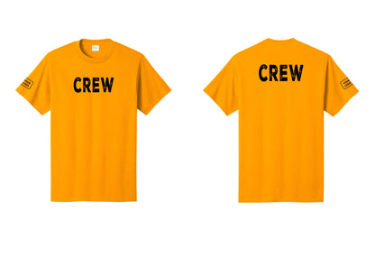 NYC Factory Custom Work Crew Uniform Tee with Your Logo (Rustic) - Front + Back + Your Logo Sleeve - Gold