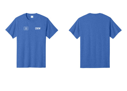 NYC Factory Custom Logo Crew T-Shirt, Rustic Lettering - CREW + Your Logo - Heather Royal
