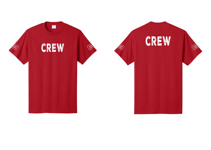 NYC Factory Custom Work Crew Uniform Tee with Your Logo (Rustic) - Front + Back + Your Logo Sleeves - Red