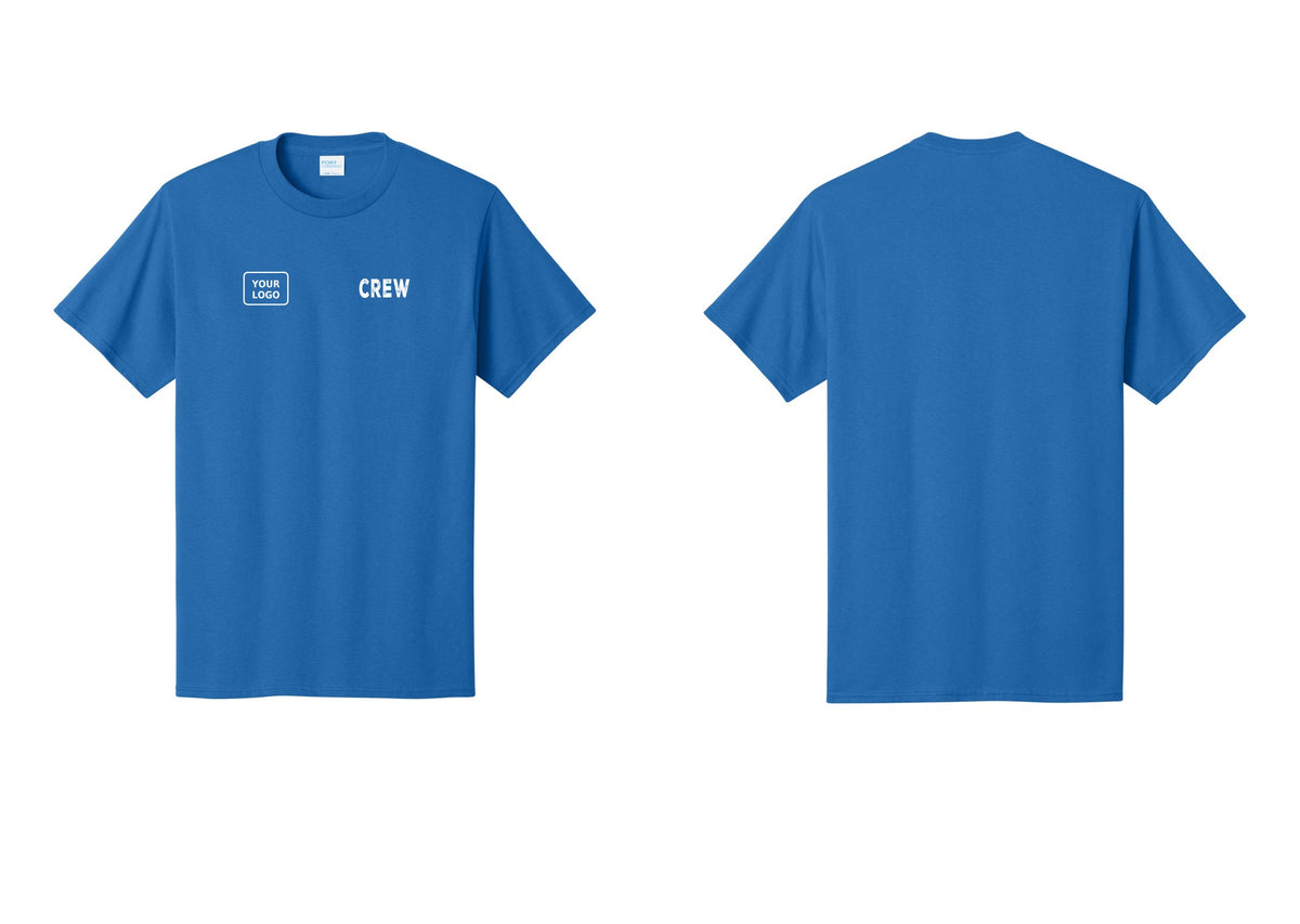 NYC Factory Custom Work Crew Uniform Tee with Your Logo (Rustic) - CREW + Your Logo - Royal