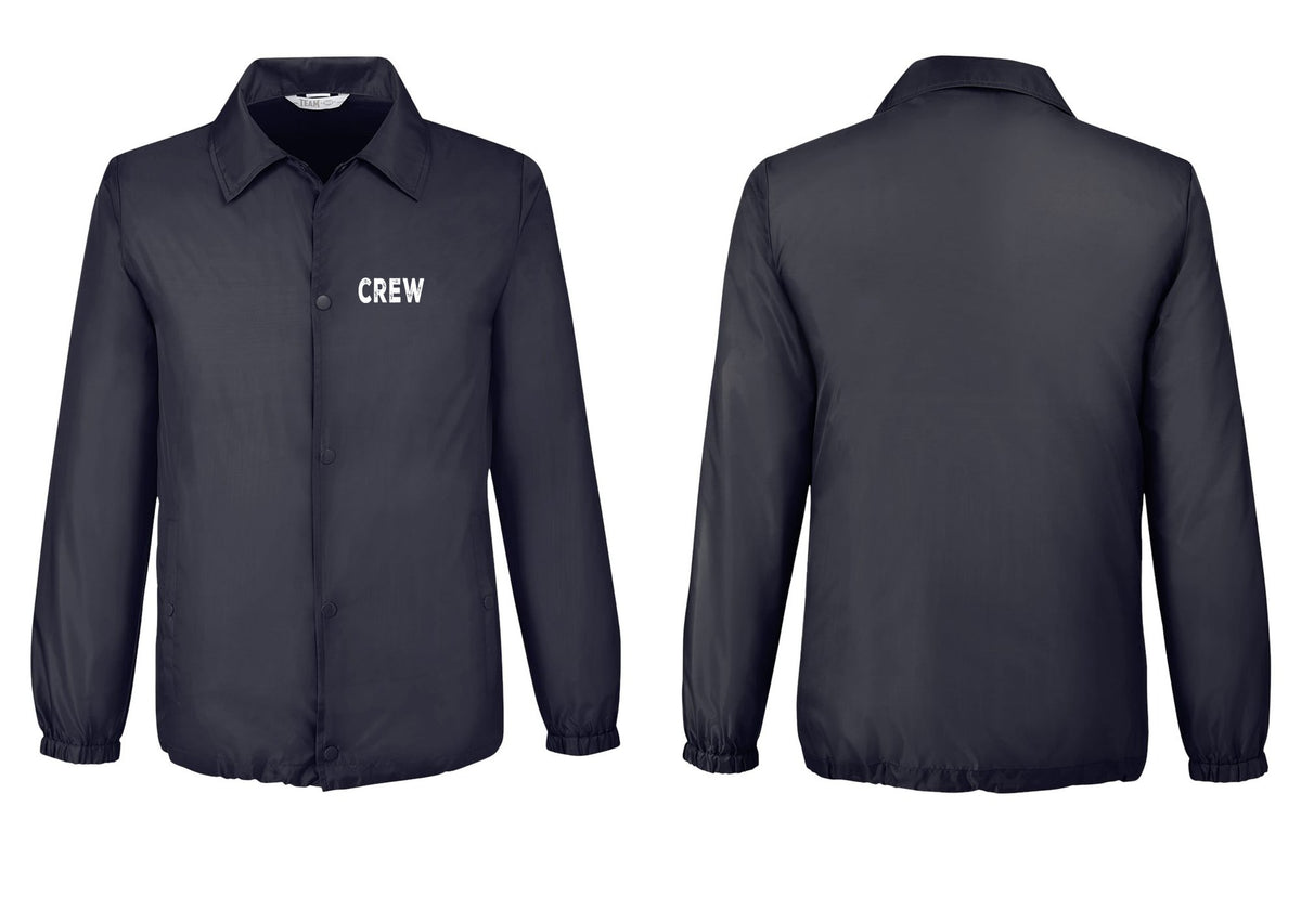 NYC Factory Crew Snap-Front Coaches Jacket for Event Staff & Production Teams (Rustic) - Chest Only - Black