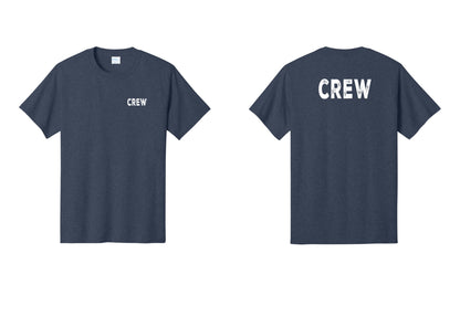 NYC Factory Crew T-Shirt, Rustic Lettering - Chest + Back - Heather Navy