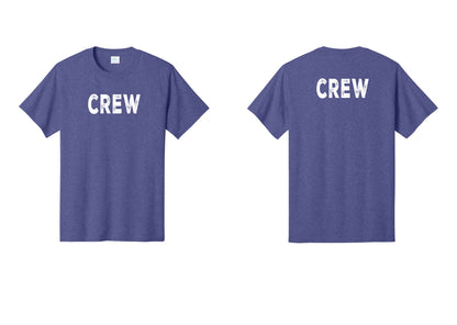 NYC Factory Crew T-Shirt, Rustic Lettering - Front + Back - Heather Purple