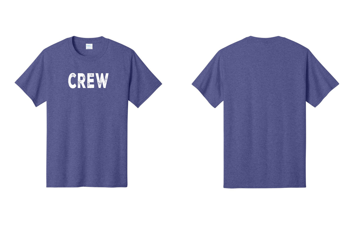 NYC Factory Crew T-Shirt, Rustic Lettering - Front Only - Heather Purple