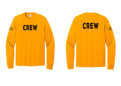 NYC Factory Custom Work Crew Uniform Cotton Long Sleeve Tee with Your Logo (Rustic) - Front + Back + Your Logo Sleeve - Gold