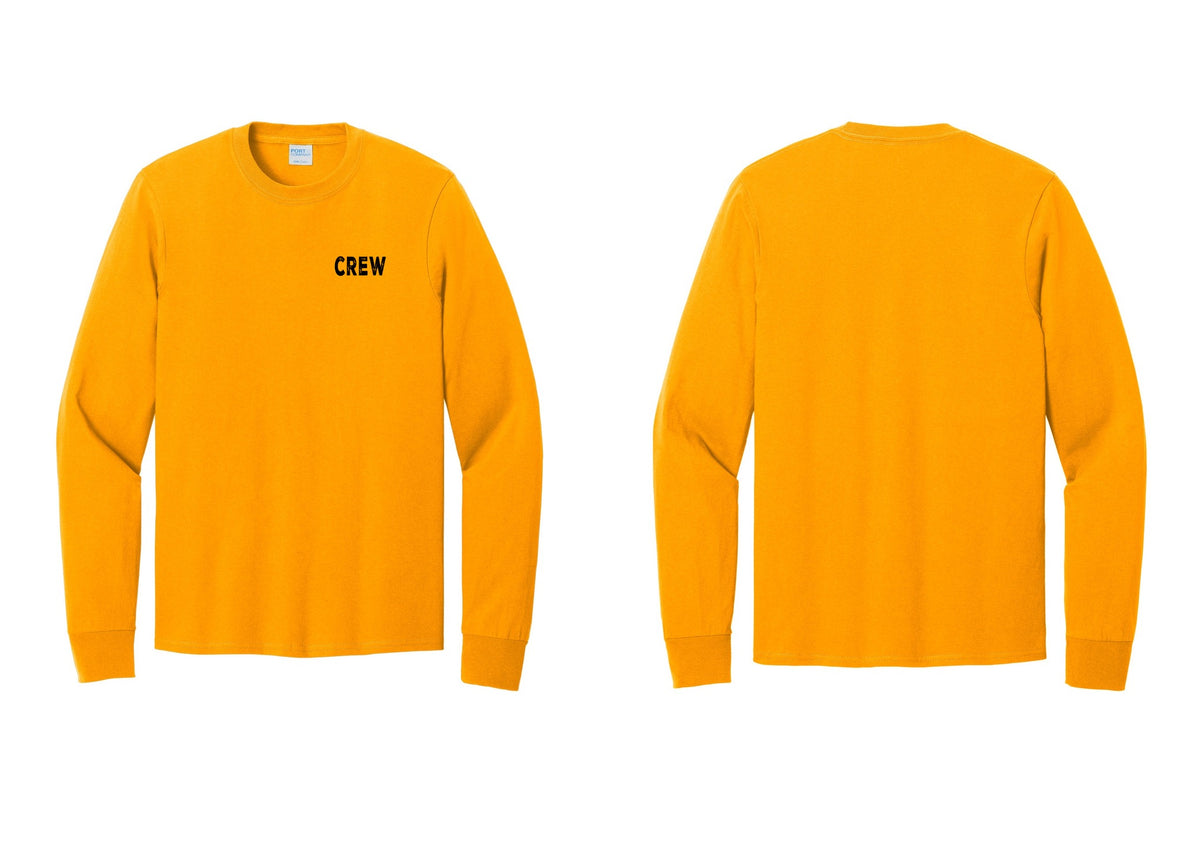 NYC Factory Crew Cotton Long Sleeve T-Shirt for Event Staff & Production Teams (Rustic) - Chest Only - Gold