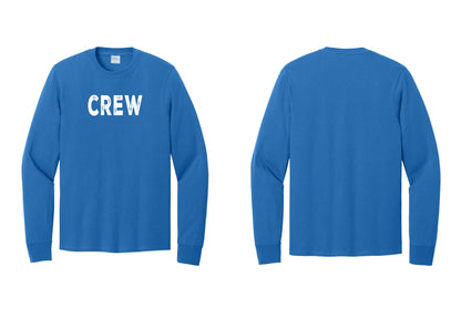 NYC Factory Crew Cotton Long Sleeve T-Shirt for Event Staff & Production Teams (Rustic) - Front Only - Royal