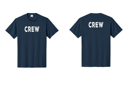 NYC Factory Crew T-Shirt, Rustic Lettering - Front + Back - Navy