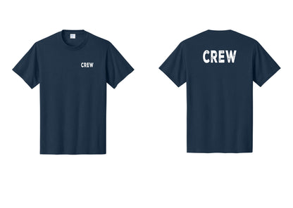 NYC Factory Crew T-Shirt, Rustic Lettering - Chest + Back - Navy