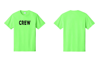 NYC Factory Crew T-Shirt, Rustic Lettering - Front Only - Neon Green