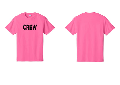 NYC Factory Crew T-Shirt, Rustic Lettering - Front Only - Neon Pink