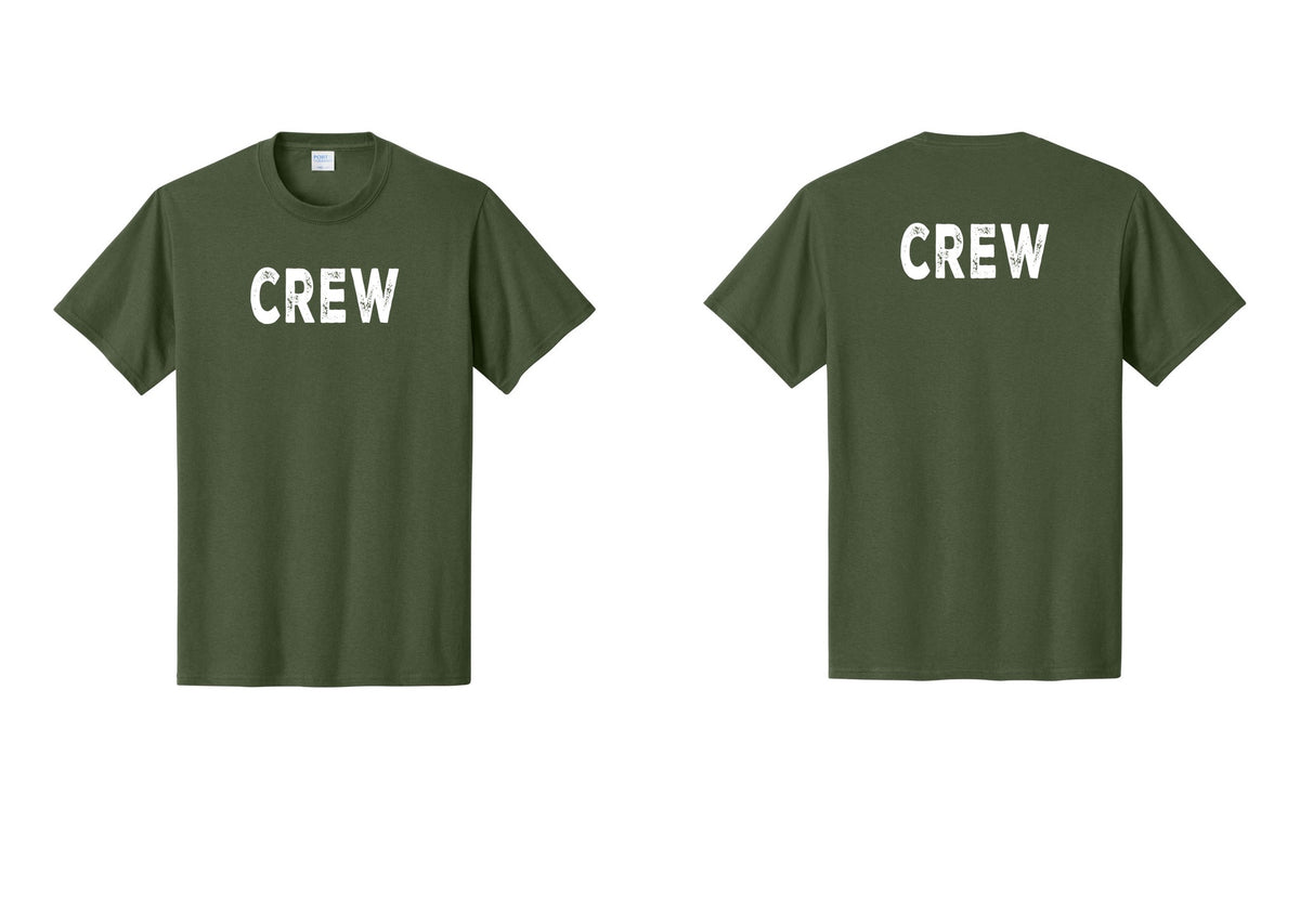 NYC Factory Crew T-Shirt, Rustic Lettering - Front + Back - Olive