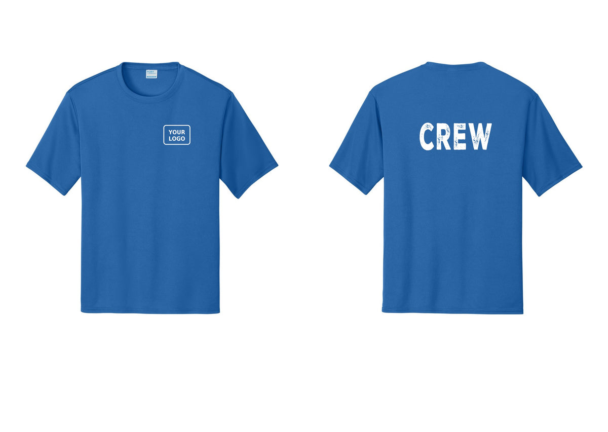 NYC Factory Custom Work Crew Uniform Performance Tee with Your Logo (Rustic) - Your Logo + Back - Royal
