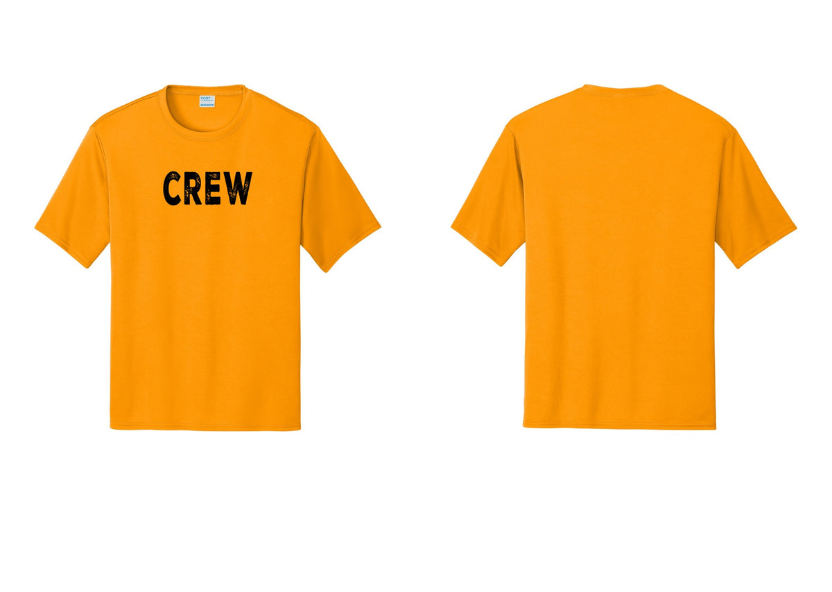 NYC Factory Crew Performance T-Shirt for Event Staff & Production Teams (Rustic) - Front Only - Gold