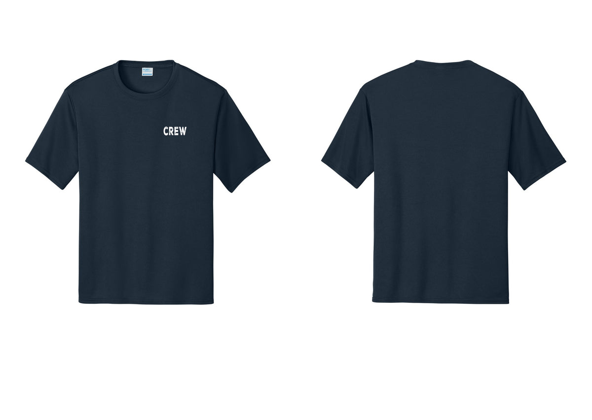 NYC Factory Crew Performance T-Shirt for Event Staff & Production Teams (Rustic) - Chest Only - Navy