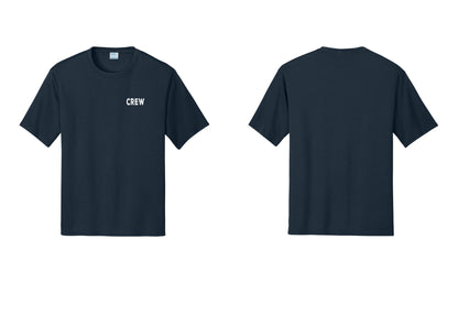 NYC Factory Crew Performance T-Shirt for Event Staff & Production Teams (Rustic) - Chest Only - Navy